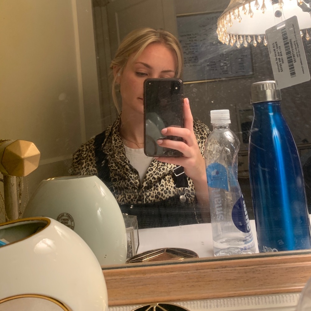 Cheetah satin button down! So in!!